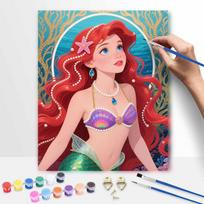Disney The Little Mermaid paint by numbers art kit. handmade diy painting home decoration gifts for wall decor art collection 30x40cm blue