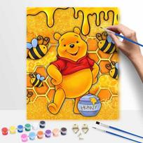 Disney Winnie the Pooh honey bees oil paint by numbers painting kit handmade diy home decoration gift 30x40cm yellow