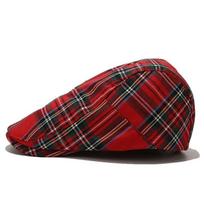 Checkered Stripe Vintage Casquette Men Women Cotton Beret British Fashion Retro Windshield Hat Street Newspaper Cap Artist Hats One Size black