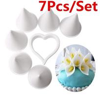 7pcs/set Plastic Calla Lily Flower Cake Mold Fondant Cookie Cutter Cake Decorating Mold DIY Wedding Baking Tool balta