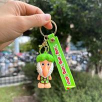 Game Italian Brainrot Keychain Tung Tung Tung Sahur keychain Brr Brr Patapim Creative Car Keyring Toy Pursue Pendant Decor Gift green