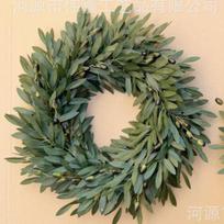 45/55cm Artificial Olive Wreath Fake Green Leaf Garland Spring Summer Door Hanging Wedding Valentine Hotel Restaurant Decor black