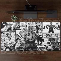 Pelės kilimėlis Roronoa Zoro juoda balta One Piece Anime HD spausdinimas Žaidimų pelės kilimėlis PC klaviatūros kilimas Biuro reikmenys XXL stalo kilimėlis 30x60cm gray