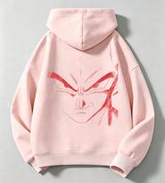 Dragon Ball Villain Cartoon Pattern Children's Hooded Sweatshirt - Large Size Vintage Comic Print Warm Pullover Shirt 100 beige