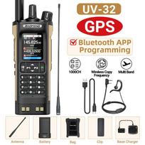 BAOFENG UV-32 GPS Air Band Walkie Talkie Long Range 10W Multi Band Bluetooth Programming Wireless Copy Frequency Two Way Radio US