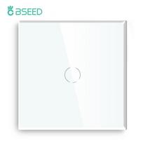 Bseed Lietiminis šviesos jungiklis 1/2/3 klavišų 1/2 krypties tarpinis laiptų jungiklis ES maitinimo jutiklio jungikliai Juodas Baltas Su stikliniu skydeliu 1 Way white