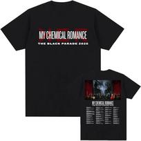 THE BLACK PARADE 2026 Turo Marškinėliai Roko Grupė My Chemical Romance Marškinėliai Trumpomis Rankovėmis Medvilninis Marškinėlis Unisex Gatvės Apranga M black