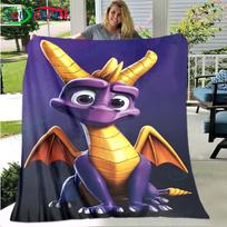 3D Klasikiniai Žaidimai S-Spyro Drakonas Antklodė Žvaigždžių Menas Flanelinis Plonas Antklodė Nešiojamas Namų Kelionės Biuro Pietų Pertraukos Antklodė Dovana 75x90cm