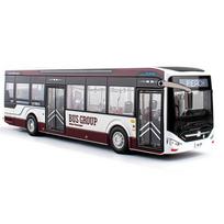 Didelis lydinio elektrinio miesto autobuso modelis su garsu, šviesa, metalinis žaislinis keleivinis automobilis, verslo autobusas, dovana B248 gray