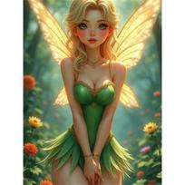 Disney 5d DIY Diamond Painting Tinkerbell Overall Style Dreamy and Gentle Illustration Art Embroidery Mosaic Cross Stitch Home Decoration Gifts Crafts Round 40x50cm
