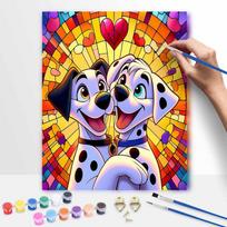 Disney DIY Painting Kit Dalmatian Dog Stained Glass Classic Style Home Decor Craft Gift Idea Art Canvas Wall Decor Painting Painting 40x50cm