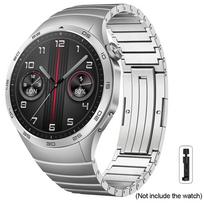 Prabangus nerūdijančio plieno apyrankės dirželis Huawei Watch GT4 46mm 22mm be tarpų dirželis Correa greito atsegimo greito tvirtinimo vyriško stiliaus apyrankė for gt4 46mm sidabras