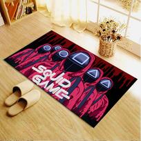 Squid game Carpet Rug for Living Room Bedroom Home Sofa Decoration,Kids play Non-slip Floor Mat 70x100cm( 27x39in ) black