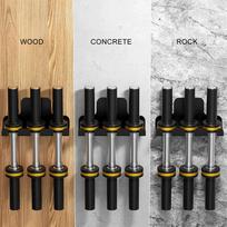 Wall Mounted Barbell Holder Heavy Duty Carbon Steel Vertical Hanging Barbell Storage Rack for Home Fitness Commercial Gym Accessory black