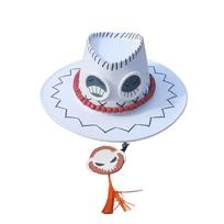 Double-sided western cowboy top hat male anime cosplay jazz hat ONE PIECE fire fist Ace wide brim sun hat Adult size (58cm) orange