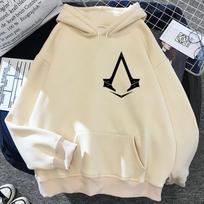 „Assassins Creed“ gobtuvo atspausdinti moteriški laisvalaikio mados marškinėliai su gobtuvu ilgomis rankovėmis, megztiniai, dideli unisex drabužiai L black