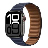 Odinė apyrankė Apple Watch 42mm 46mm 45mm 44mm 40mm Originalus magnetinis grandinėlės apyrankė iWatch Ultar 2 49mm 10 9 8 7 SE 42 44 45 46 49 mm black