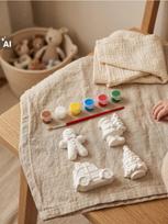 Sinsay - Kalėdinis gipso figūrėlių dažymo rinkinys su dažais ir teptuku 6 pack - multicolor