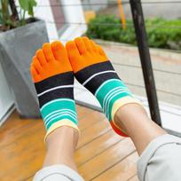 Vyriškos medvilninės kojinės penkiems pirštams, visų sezonų, trumpos, žemos apykaklės, sugeriančios prakaitą One size 39-44 mėlyna