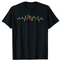 Day Trading Stock Exchange Share Price Heartbeat Trader Tshirts Men Print Loose Oversized Streetwear Hip Hop Unisex T Shirt -... L