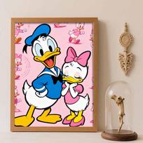 Disney Diamond Painting 5D DIY Donald Duck Daisy Duck Diamond Painting Art Diamond Painting Kit Adult/Beginner Gift Idea Home Decor Round 20x30cm white