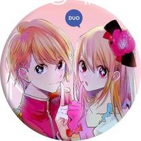 Oshi no Ko Season 2 Tin Badge: Hoshino Ai & Ruby Mirror Keychain pink