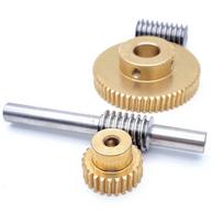 0.8M Stainless Steel Worm Shaft Copper Turbine Gear 20/25/30/35/40/50/60 Teeth B Worm-8mm beige