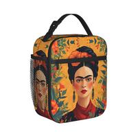 Fridas Mexican Artist KahlooInsulated Lunch Bag Leakproof Meal Container Thermal Bag Tote Lunch Box College  Picnic Men Women One Size black