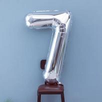 32-Inch Silver Large Number Foil Balloon for Birthdays and Photos