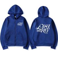Lana Del Rey Grafinis Logotipas Užtrauktuku Gobtuvėlis Vyrams Moterims Vintažinis Per dydį Užtraukiamas Džemperis Mados Vilnos Gobtuvėliai Striukės Streetwear L blue