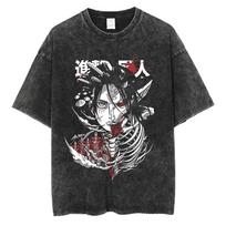 Harajuku Anime Ataka Titanų Levi Ackerman Spaudas Marškinėliai Vyrams Moterims Patogūs Marškinėliai Kasdieniai Laisvi Marškinėliai Vyriški Medvilniniai Marškinėliai 3XL black