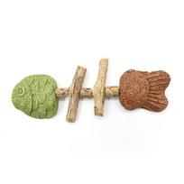 Katės žaislas Žuvies kaulas Medinis Tianliao kramtukas, Imituotas žuvies dantų valymo pagaliukas, Savarankiškas žaislas Kepta žuvis, Katės erzylė Mixed flavors beige