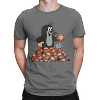 Juokingi Mažasis Kurmis Krtek Kasinėja Duobę Marškinėliai Vyrams Apvalia Kaklo Iškirpte 100% Medvilnės Marškinėliai Animacinis Trumpomis Rankovėmis T-shirt Spausdinti Drabužiai 2XL gray