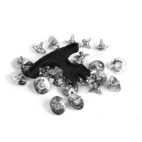 KNK Unisex Metal Spikes for Cricket Shoes | Replacement Metal Spikes for Sports Shoes | 24 Studs + Spanner Set (Silver)