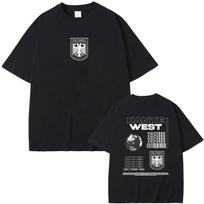 Rapper Kanye West Vultures New Music Album Graphic T Shirts Unisex Women Hip Hop Fashion Oversized Tshirts Male Cotton Tshirt M black