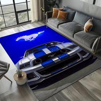 3D F-Ford Mustang lenktyninio automobilio motociklo kilimas svetainei, miegamajam, namų sofos dekoravimui, vaikiškas kilimas, neslystantis grindų kilimėlis 80cmX120cm