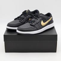 DM1206-071 Nike Air Jordan 1 Low FlyEase Black White Metallic Gold (Men's) 13 gray