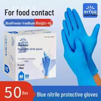 Durable Food-Grade Nitrile Disposable Gloves for Catering and Household Use M, 50 pieces, Standard blue