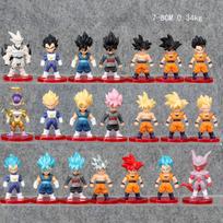 21 Pcs/Set 7-8cm Dragon Ball Super Saiyan Figure Anime Periphery Q Version Mini Goku Vegeta Frieza Model Ornaments Toys Gifts beige
