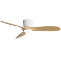 52-Inch Flat Ceiling Fan with Remote Control, 3 ABS Blades, Reversible DC Motor, Super Quiet Operation, and Dimmable LED Lighting. 132 x 132 x 22.86 cm balta
