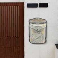 Vintažinis pašto dėžutės sieninis laikiklis Pašto laikiklis Rustic Metalinė dėžutė Atspari oro sąlygoms Lauko Sodybos Kieme gray