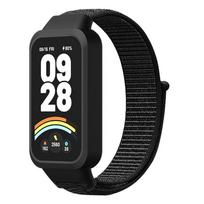 Nailono kilpinė apyrankė For For Xiaomi Band 9 Active/Redmi Band 3 išmaniajai laikrodžiui Sportinė minkšta apyrankė riešui For For Xiaomi Band 9 Active For Mi Band 9 Active black