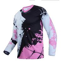 Rožinis motokroso marškinėlis vaikams Motokroso marškinėlis Jaunimo visureigio motociklo marškinėlis Mergaitėms DH mtb BMX marškinėlis Ilgomis rankovėmis dviračių marškinėlis 3XL