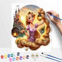 Disney Rapunzel oil painting art painting kit handmade diy gift home decoration wall decor princess character design for craft project 30x40cm beige