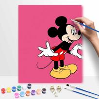 Disney Mickey Mouse Oil Painting Kit Pink Wall Art Home Decor Gift 20x30cm pink