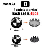 4PCS 56/68MM Wheel Hub Cap Emblem Badge For BMW E30 E39 E46 E60 E87 E90 F10 F20 F22 F30 F32 F34 F39 F48 Wheel Center Accessories CUS1 juoda balta spalva