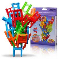 Kids  Childrens Stacking Chairs Balance Game, Family Board Game for  Adults, Fun Tabletop Skill Challenge for Party Night, 1-4 Players