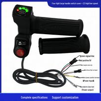 Four-Light Electric Vehicle Throttle Grip with Speed/Voltage Display 36V black
