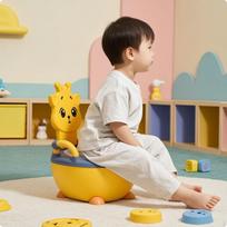 Tualeto dresiravimo minkštas puodukas su porankiais mažiems vaikams, vaikams, Yellow_Upgraded Pu Pad black