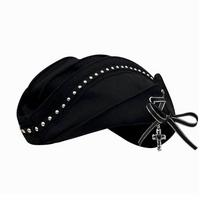 Niche Design Retro Beret Hat Y2K Design Fashion Beret Beanie Fashion Painter Beret Cap  Street Wear juoda